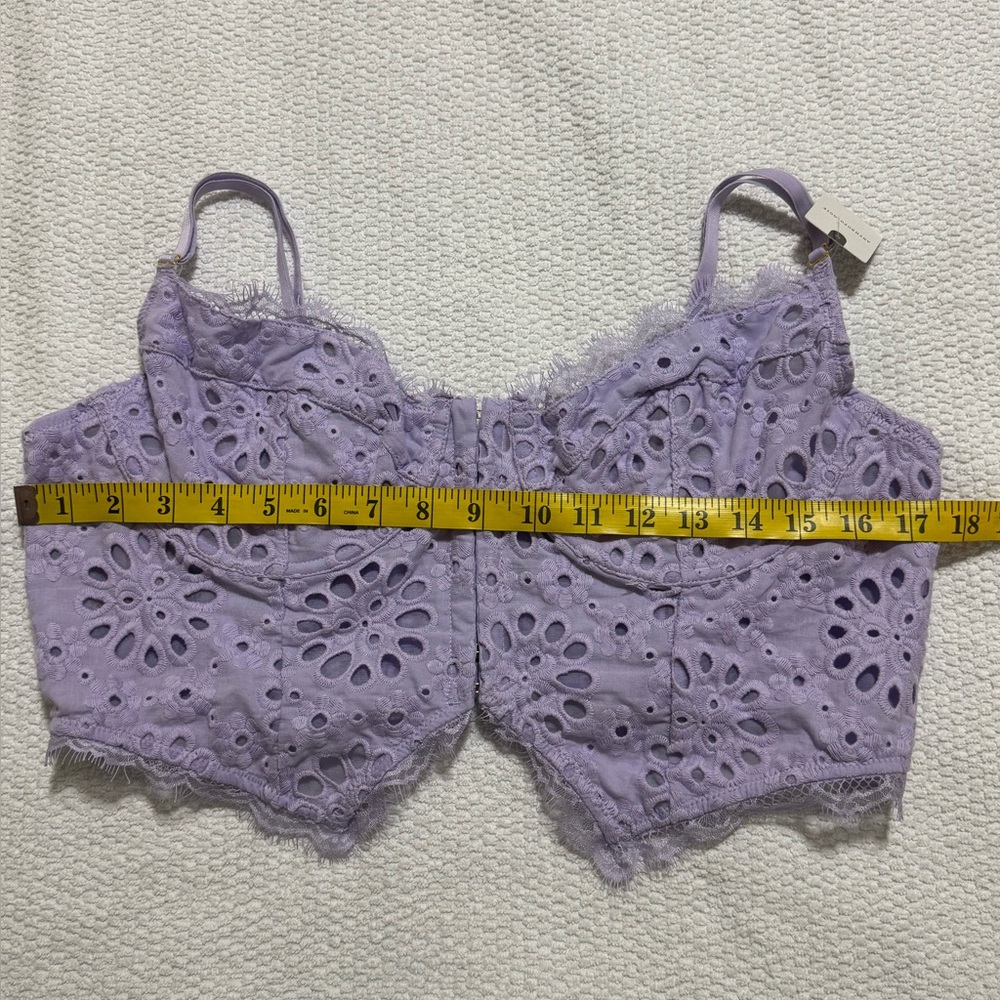 NWT Anthropologie XL The Giselle Lace Bustier Lavende Eyelet Edition - Picture 7 of 11